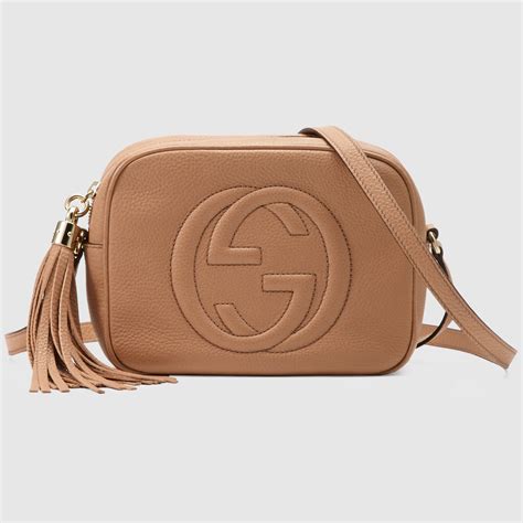 gucci soho pale pink|Rose Beige Leather Soho Small Disco Bag .